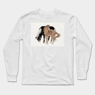 Album of Horses Sketches by Katsushika Hokusai and His Disciples (19th century) by Katsushika Hokusai Long Sleeve T-Shirt